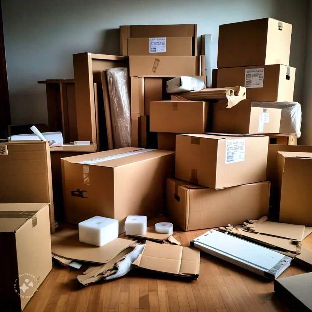 Professional moving team at work